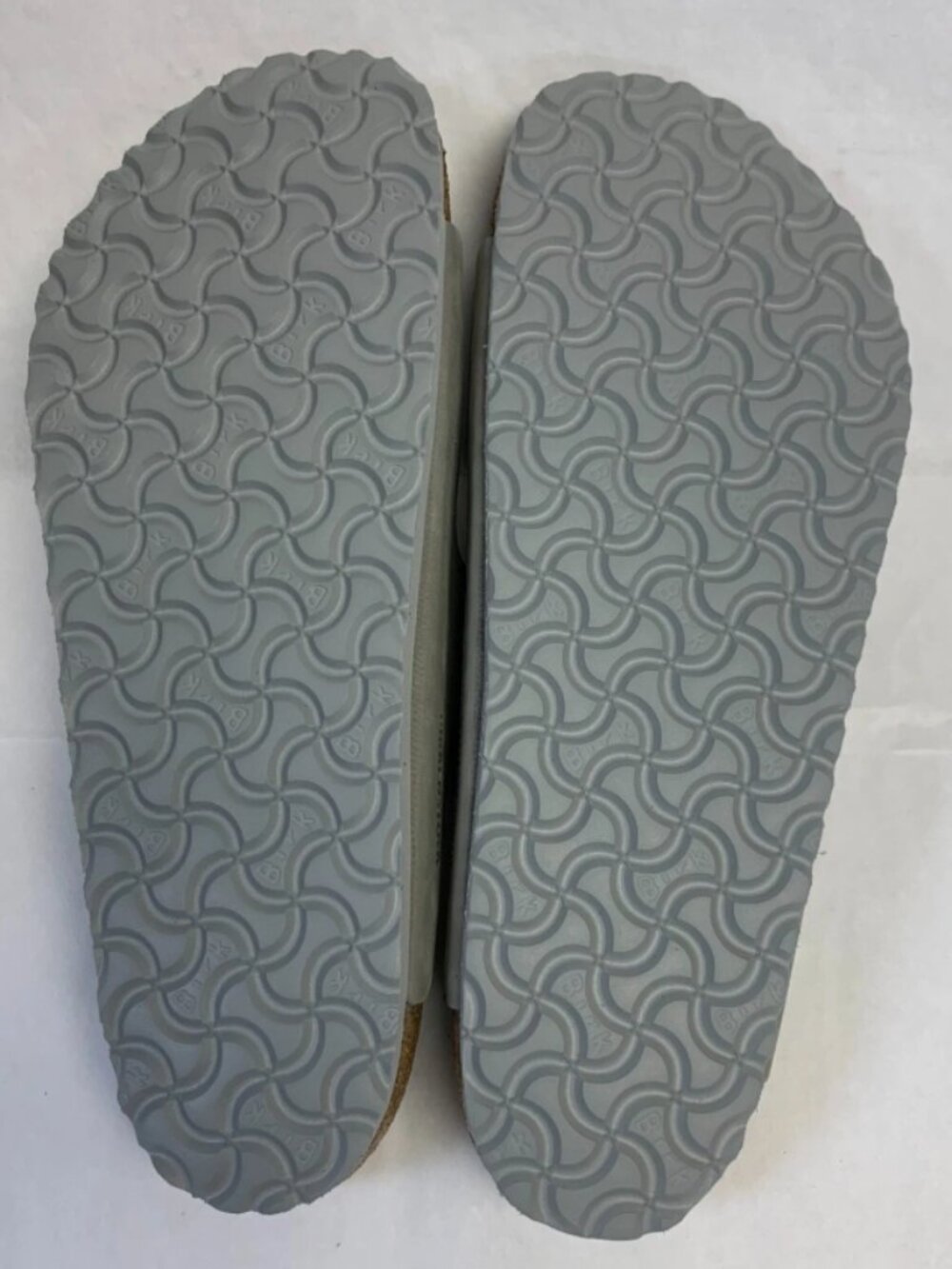 Birkenstock Arizona Dove Gray Nubuck Leather Soft Footbed Regular Width Sandals - Picture 4 of 5